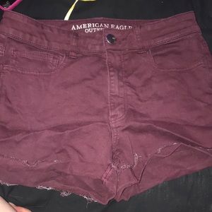 American Eagle maroon jean Shorts